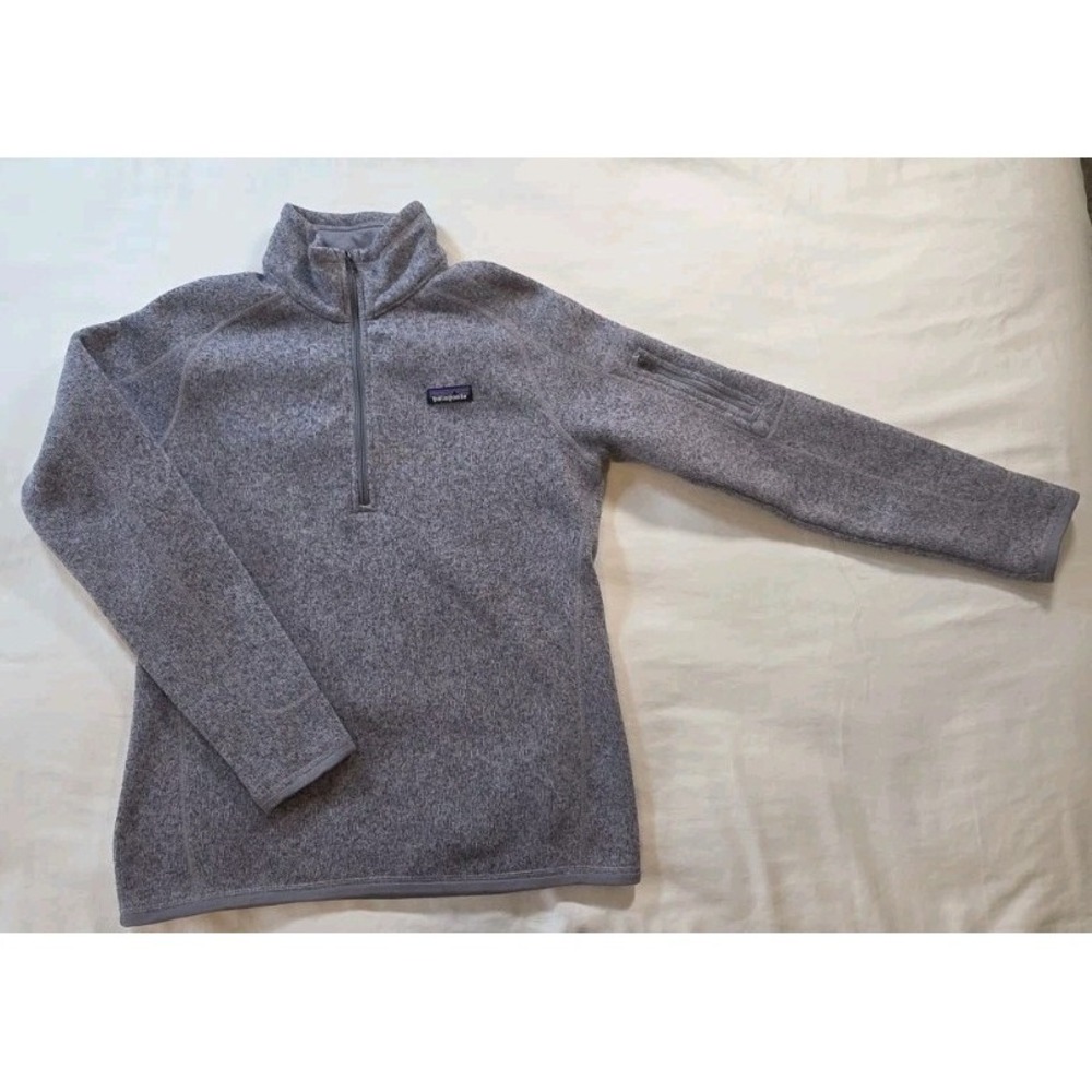 Patagonia‎ Better Sweater 1/4-Zip Fleece Pullover Women's Large Heather Gray